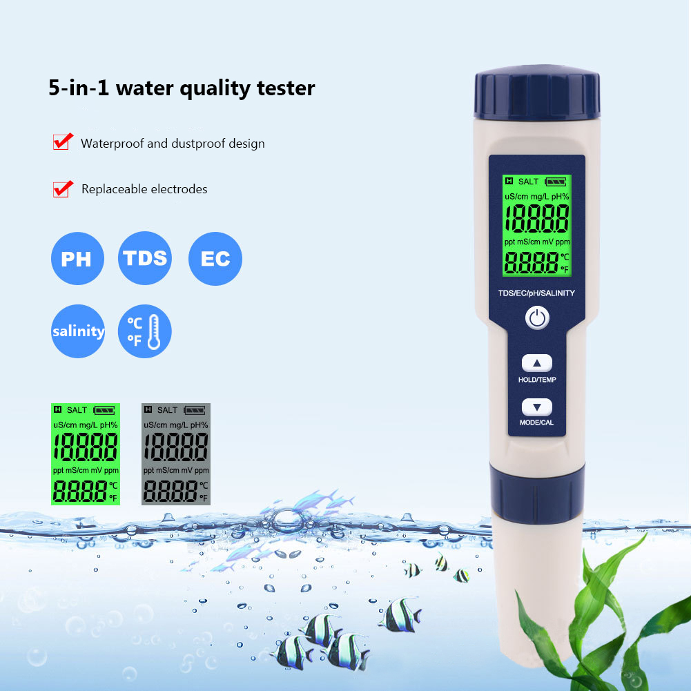 Marine Test Kit - 디지털 염소 측정기 PH 테스터 5