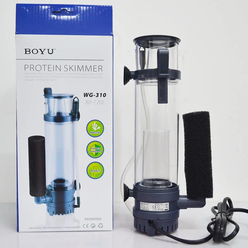 Marine Aquarium Protein Skimmer - 6W/8W BOYU 단백질 스키머 필터, 펌프
