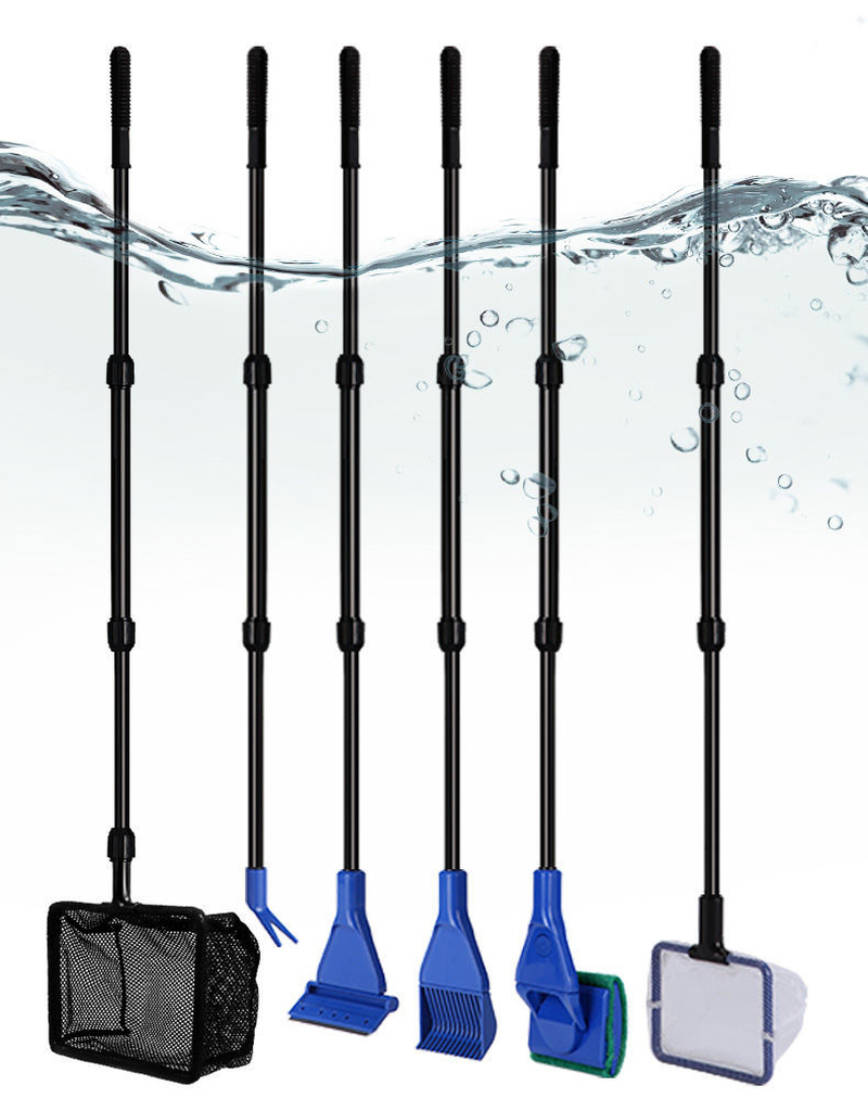 Marine Aquarium Glass Scraper - 6-IN-1 수족관 청소 도구 키트 물고기