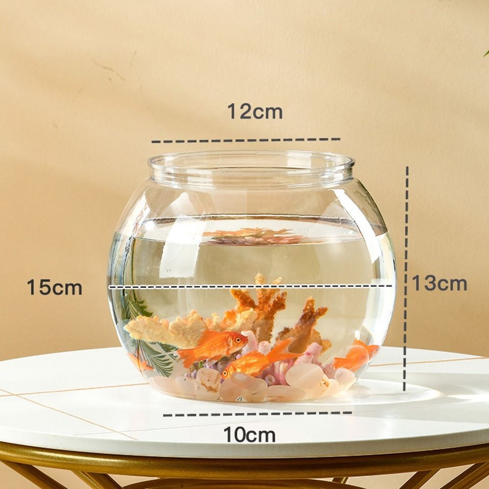 홈데코 투명 원형 어항 플라스틱 소형 어항 크리에이티브 - Marine Aquarium Live 리뷰 및 가격