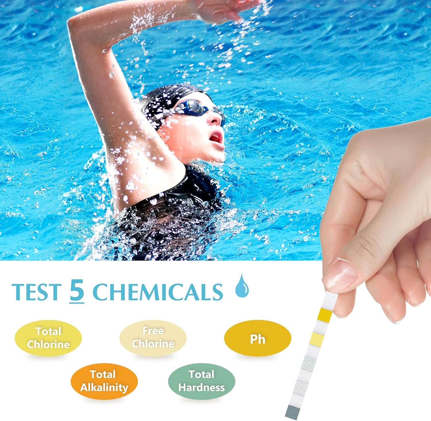 50 개 다목적 5 in 1 염소 PH 테스트 스트립  - Marine Test Kit 리뷰 및 가격