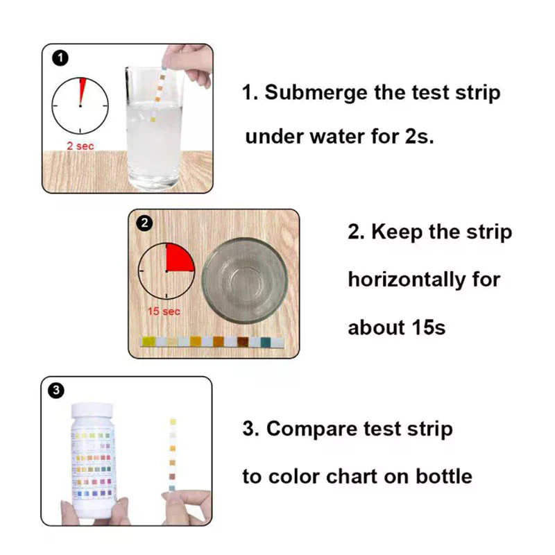 50개/병 6 in 1 다목적 염소 PH 테스트 스트립 - Marine Test Kit 리뷰 및 가격