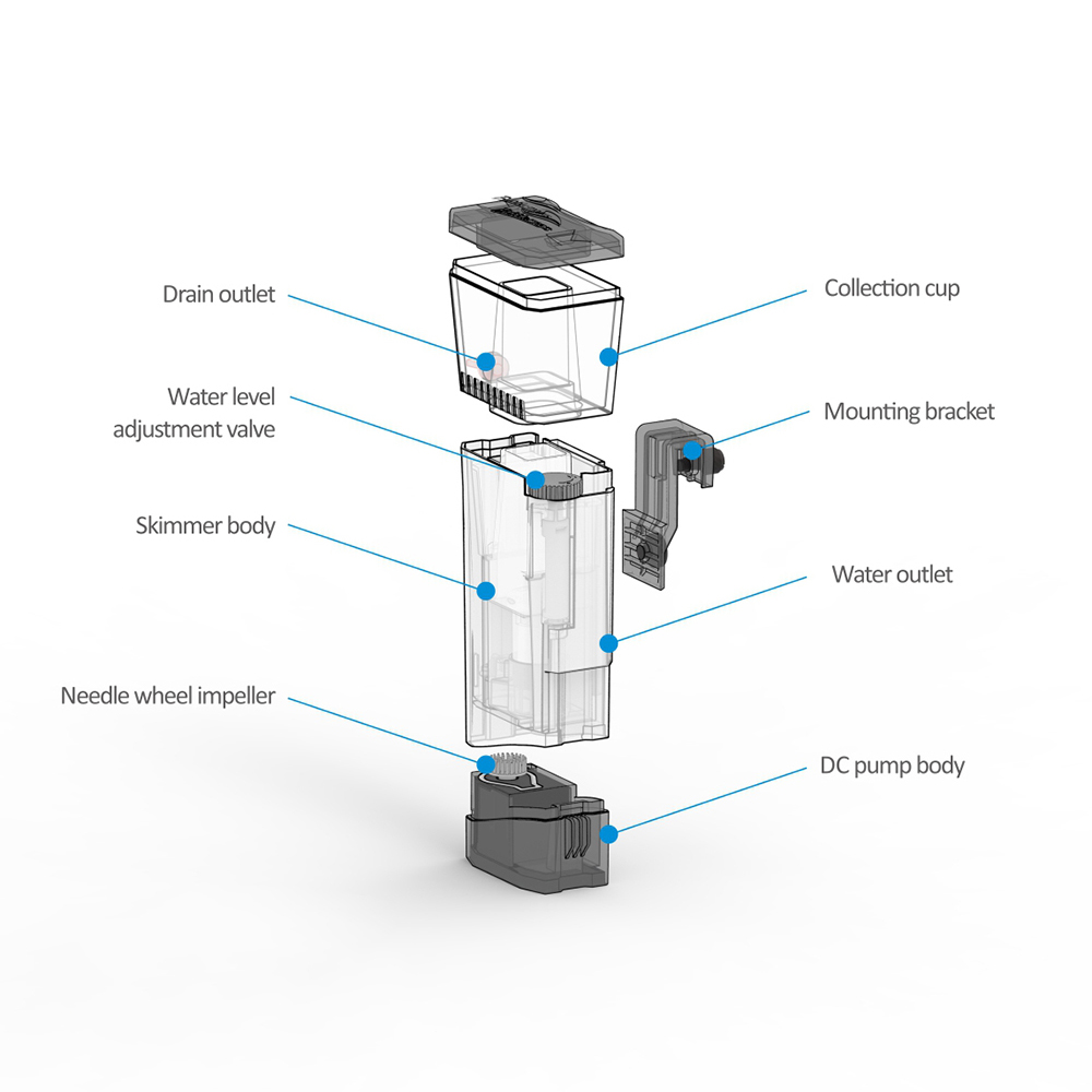 내장형 나노 스키머 미니 Q 100-240V - Marine Aquarium Protein Skimmer 리뷰 및 가격