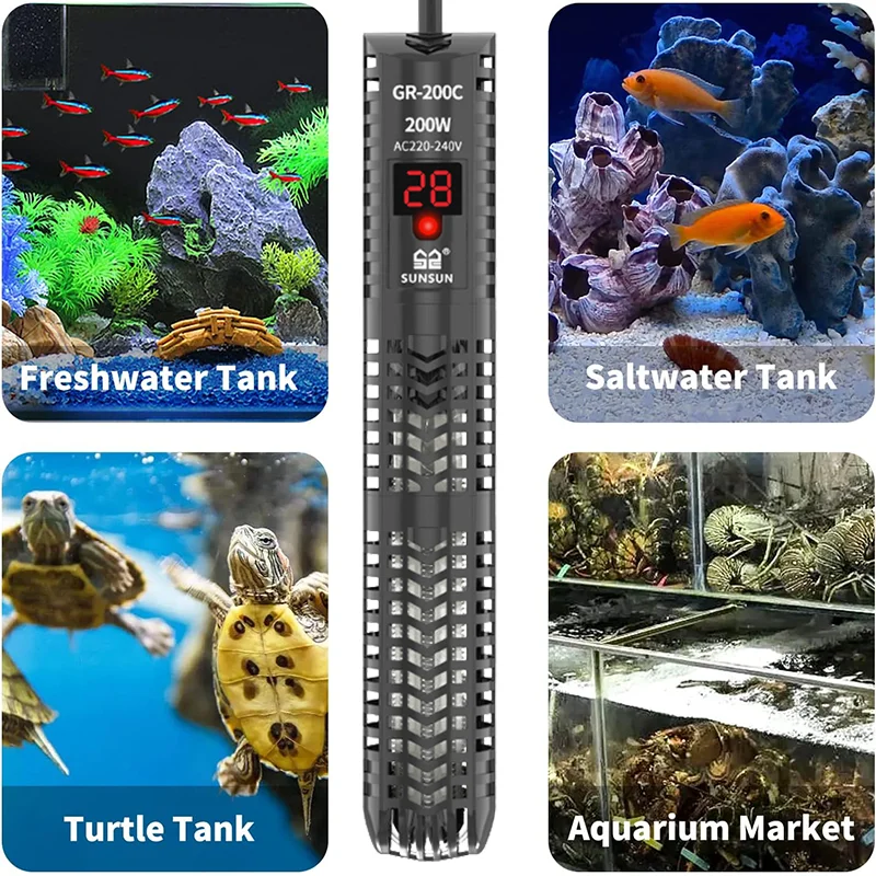 수족관 잠수형 히터 디지털 어항 히팅 로드 온도계 포함 - Marine Aquarium Temperature 리뷰 및 가격