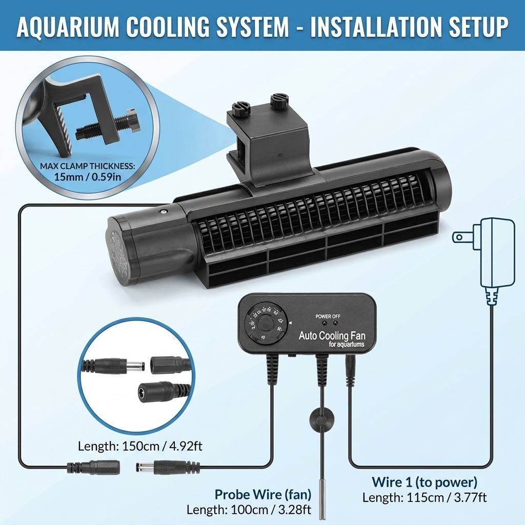 3w/4w 수족관 냉각 팬 자동 온도 조절 어항 냉각  - Marine Aquarium Temperature 리뷰 및 가격