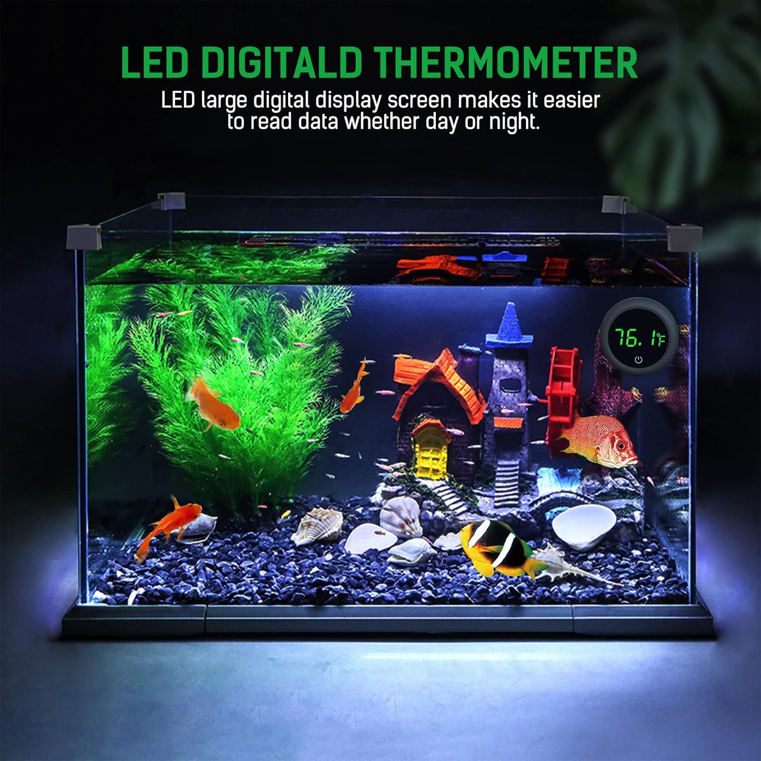LED 디지털 어항 온도계 거북이 수생 애완동물을 위한 - Marine Aquarium Temperature 리뷰 및 가격