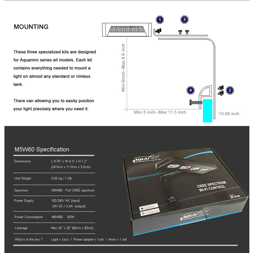 AQUANEST LED 수족관 조명 T30/40/60  - Marine Aquarium Temperature 리뷰 및 가격